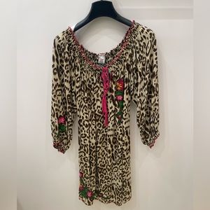 Krista Lee beach coverup! Cheetah Print with flower embroidery :)